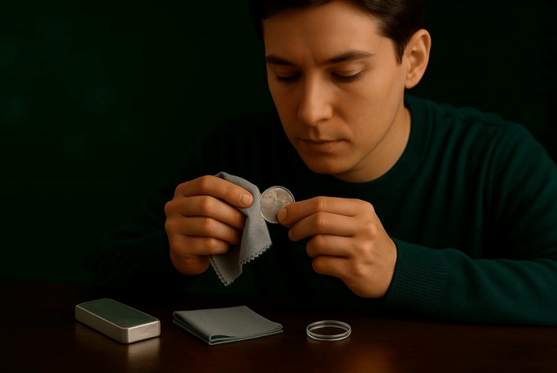 mann_pusser_off_sølvmynt