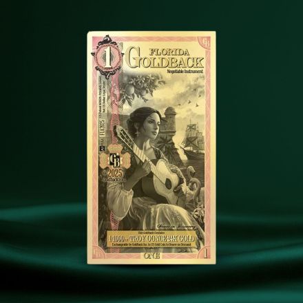 1 Florida Goldback &ndash; 24K Gullsedel