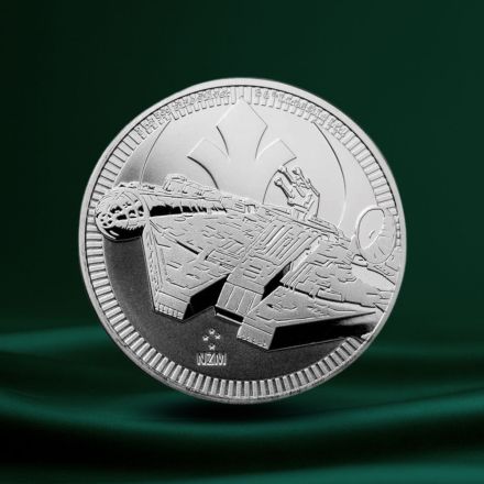 2021 Niue 1 oz S&oslash;lv $2 Star Wars: Millennium Falcon BU