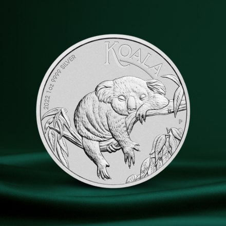 2022 Australian Koala 1 oz sølvmynt – koala i eukalyptustre