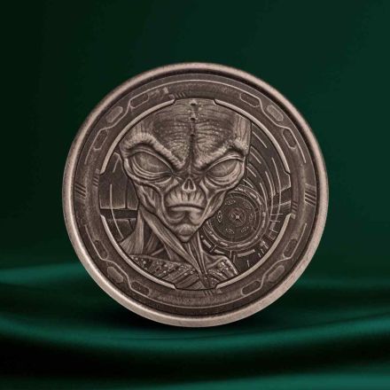 2022 Ghana Alien 1 oz Sølvmynt – Antique Finish | Samlermynt