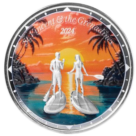 2024 EC8 St. Vincent & the Gr. – Paddleboard 1 oz Sølvmynt Farge