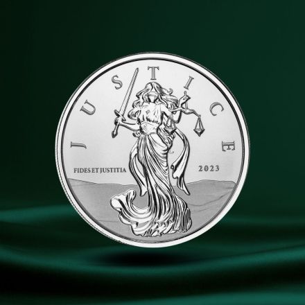 2023 Gibraltar Lady Justice 1 oz Sølvmynt Prooflike