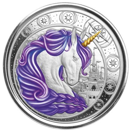 2024 Fiji Unicorn "Veloria" – 1 oz Sølvmynt (Fargetrykk)