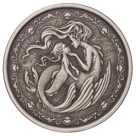 2023 Mermaid Mother & Daughter – 1 oz Sølvmynt (Farget)