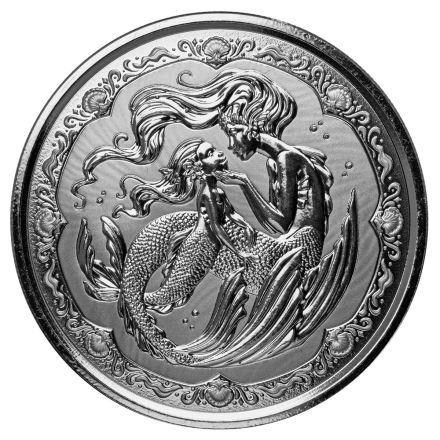 2023 Mermaid Mother & Daughter – 1 oz Sølvmynt (Farget)