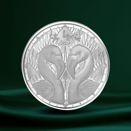 2024 EC8 St. Lucia | Flamingos 1 oz 999 Sølvmynt (kapsel)