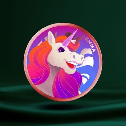 2024 Scottsdale Crew &ndash; Gemma the Unicorn 1 oz Farget Kobber Round