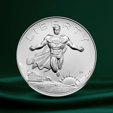 2025 1 oz S&oslash;lv &ldquo;Comic Art Superman&rdquo; Medalje (eske & COA)
