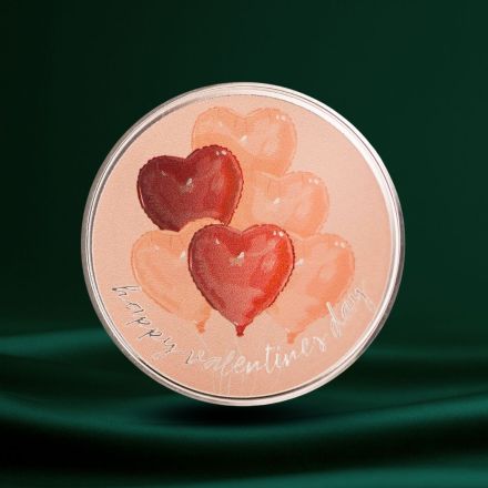 Happy Valentine’s Day 1 oz Farget Sølv Round