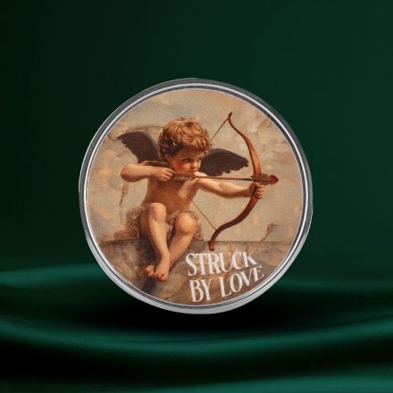 Struck by Love 1 oz .999 Farget S&oslash;lv Round