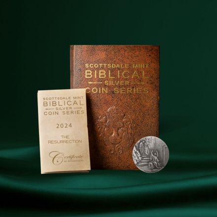 2024 Biblical Series: The Resurrection – 2 oz Sølvmynt (Antique) 