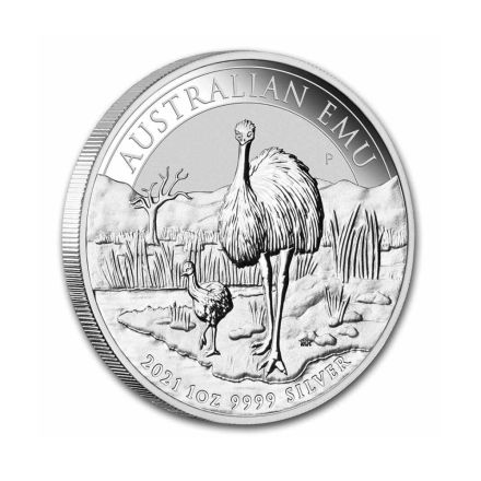 2021 Australia 1 oz Sølv "Emu" BU M/Kapsel