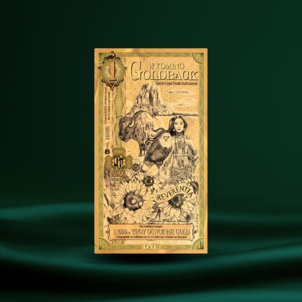 1 Wyoming Goldback – 24K Gullsedel