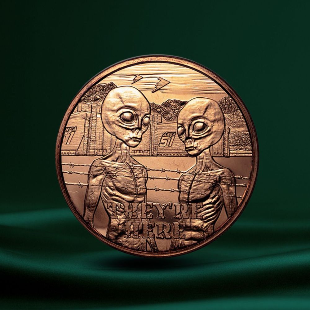 1 oz Kobber Round – Area 51 “They’re Here”