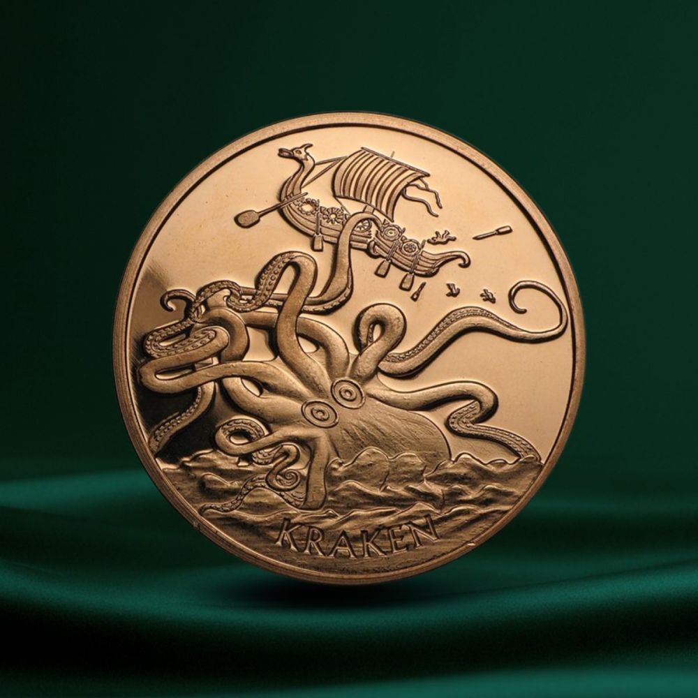 1 oz Kobber Round – Kraken