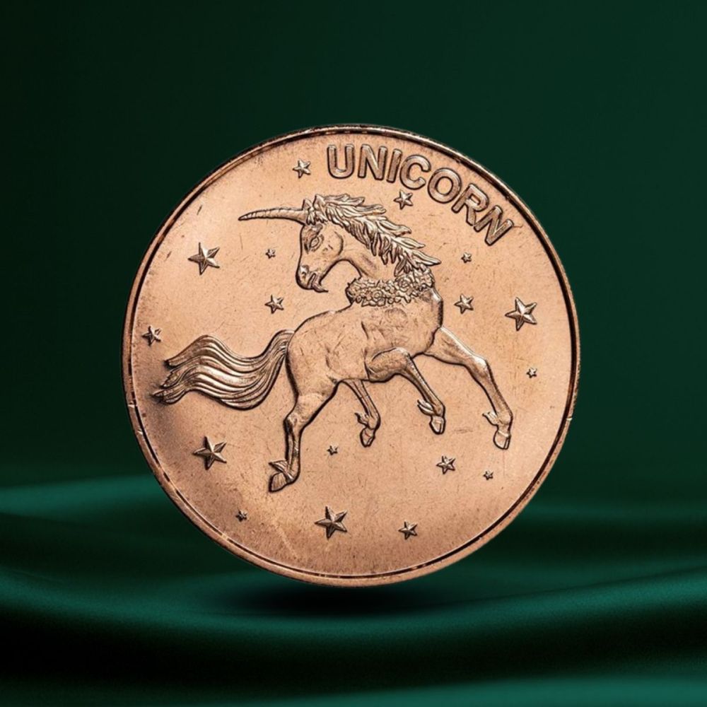 1 oz Kobber Round – Unicorn
