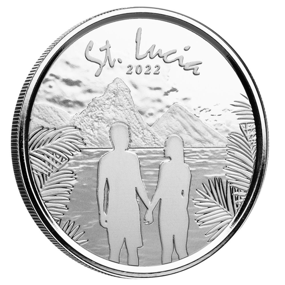 2022 EC8 St. Lucia – Couple 1 oz Sølvmynt m/kapsel