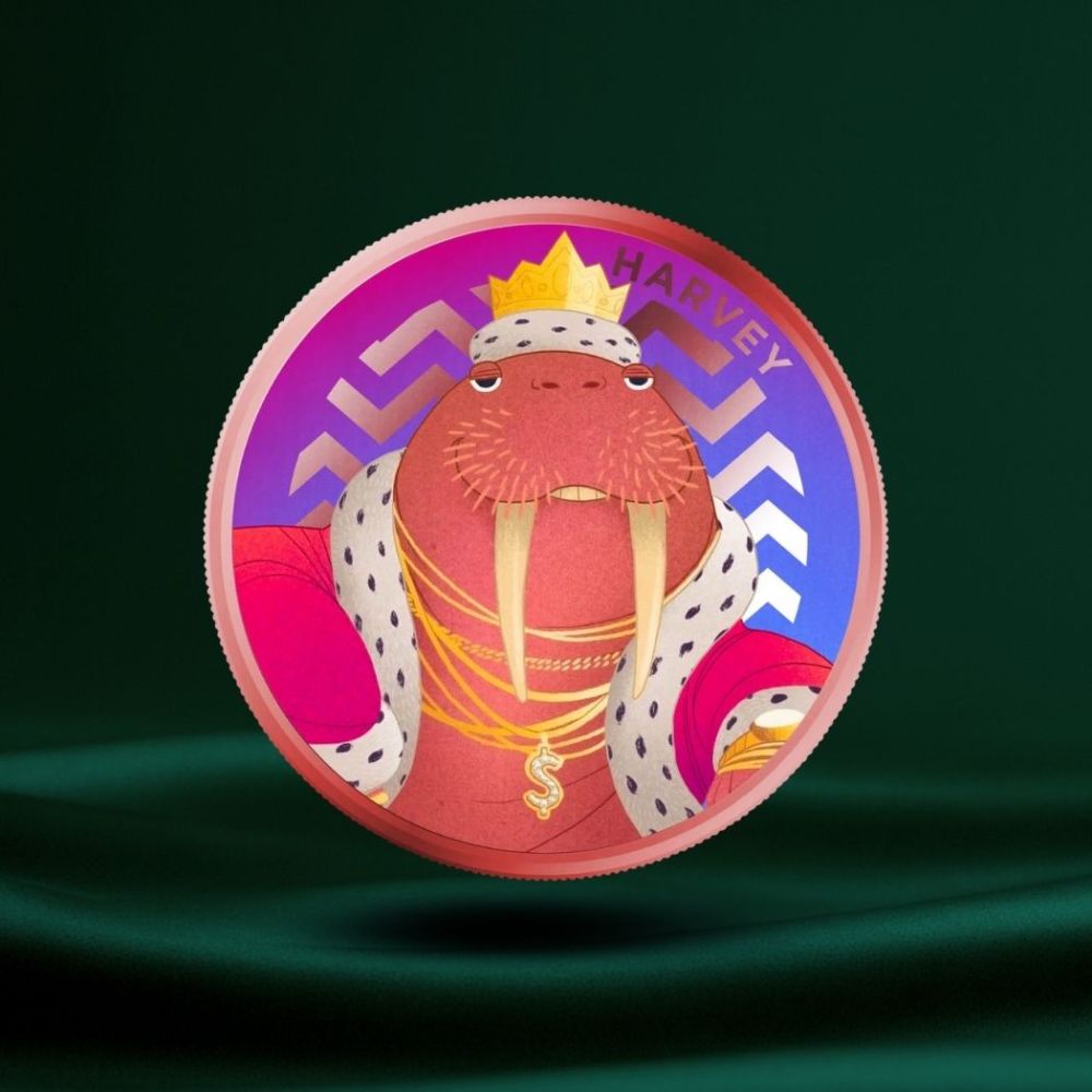 2024 Scottsdale Crew – Harvey the Walrus 1 oz Farget Kobber Round