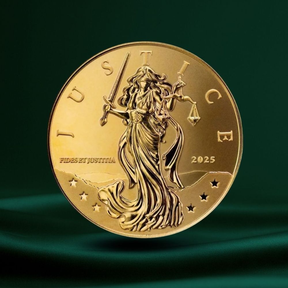 2025 Niue | Lady Justice 1/10 oz 9999 Gullmynt