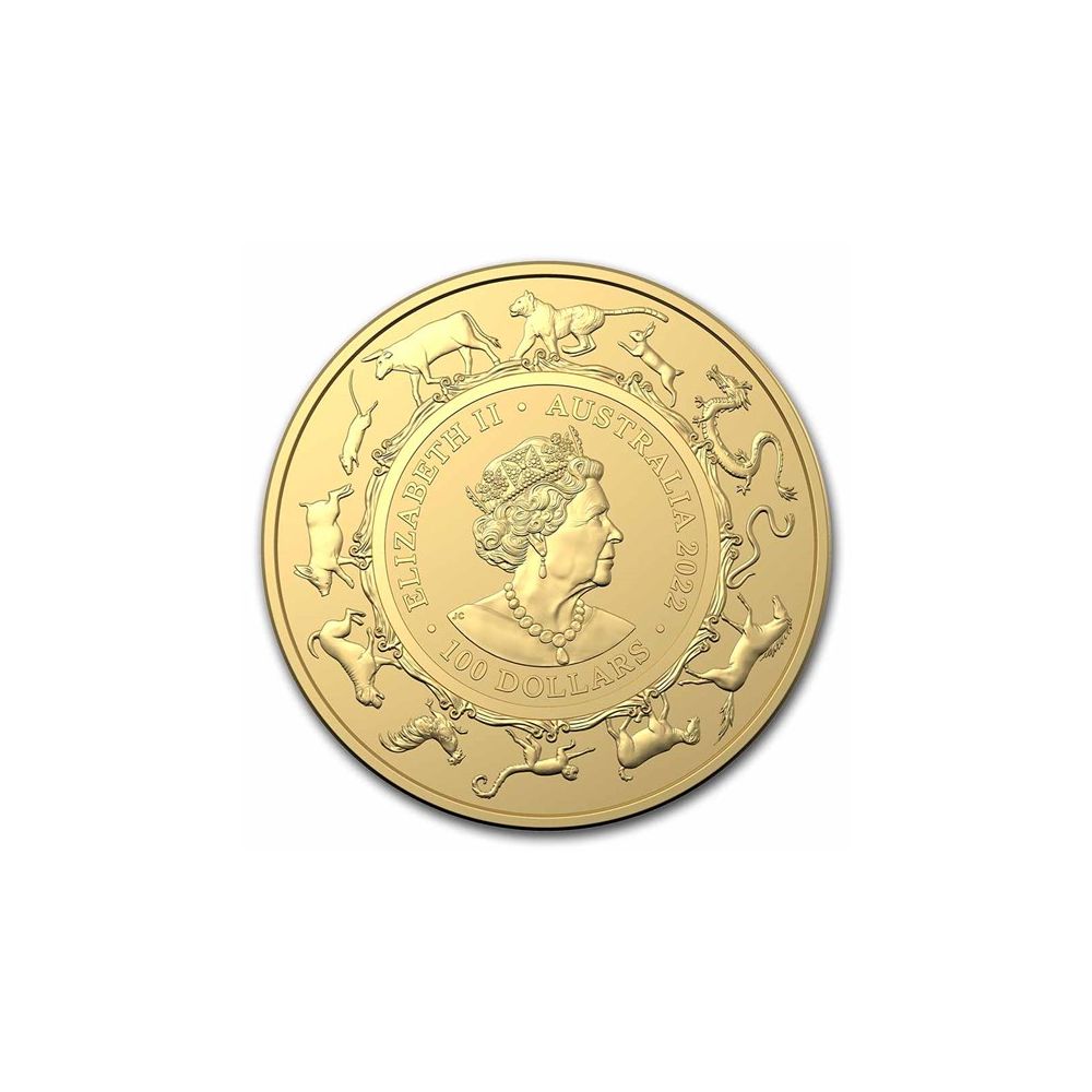2022 Australia 1 oz Gold Lunar Year of the Tiger BU
